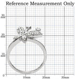 TS021 - Rhodium 925 Sterling Silver Ring with AAA Grade CZ  in Clear - Alamode