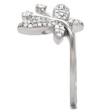 TS021 - Rhodium 925 Sterling Silver Ring with AAA Grade CZ in Clear - Alamode - Flyclothing LLC