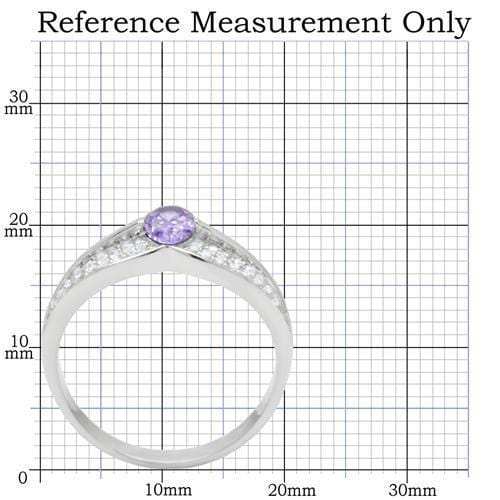 TS025 - Rhodium 925 Sterling Silver Ring with AAA Grade CZ in Tanzanite - Alamode - Flyclothing LLC