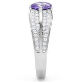 TS025 - Rhodium 925 Sterling Silver Ring with AAA Grade CZ in Tanzanite - Alamode - Flyclothing LLC