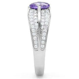 TS025 - Rhodium 925 Sterling Silver Ring with AAA Grade CZ in Tanzanite - Alamode - Flyclothing LLC