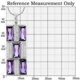 TS026 - Rhodium 925 Sterling Silver Chain Pendant with AAA Grade CZ in Amethyst - Alamode - Flyclothing LLC