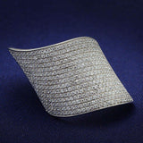 TS027 - Rhodium 925 Sterling Silver Ring with AAA Grade CZ in Clear - Alamode - Flyclothing LLC