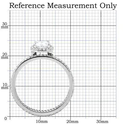 TS028 - Rhodium 925 Sterling Silver Ring with AAA Grade CZ in Clear - Alamode - Flyclothing LLC