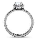TS028 - Rhodium 925 Sterling Silver Ring with AAA Grade CZ in Clear - Alamode - Flyclothing LLC