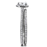 TS028 - Rhodium 925 Sterling Silver Ring with AAA Grade CZ in Clear - Alamode - Flyclothing LLC