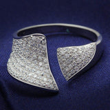 TS032 - Rhodium 925 Sterling Silver Ring with AAA Grade CZ in Clear - Alamode - Flyclothing LLC