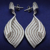 TS033 - Rhodium 925 Sterling Silver Earrings with Assorted in Brown - Alamode - Flyclothing LLC