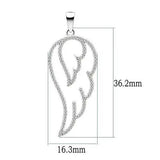 TS034 - Rhodium 925 Sterling Silver Necklace with AAA Grade CZ in Clear - Alamode - Flyclothing LLC