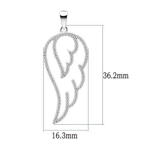 TS034 - Rhodium 925 Sterling Silver Necklace with AAA Grade CZ in Clear - Alamode - Flyclothing LLC