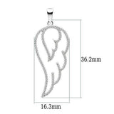 TS034 - Rhodium 925 Sterling Silver Necklace with AAA Grade CZ  in Clear - Alamode