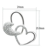 TS036 - Rhodium 925 Sterling Silver Chain Pendant with AAA Grade CZ in Clear - Alamode - Flyclothing LLC