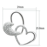 TS036 - Rhodium 925 Sterling Silver Chain Pendant with AAA Grade CZ  in Clear - Alamode