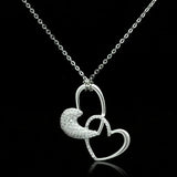 TS036 - Rhodium 925 Sterling Silver Chain Pendant with AAA Grade CZ in Clear - Alamode - Flyclothing LLC