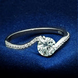 TS045 - Rhodium 925 Sterling Silver Ring with AAA Grade CZ in Clear - Alamode - Flyclothing LLC