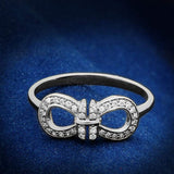 TS047 - Rhodium 925 Sterling Silver Ring with AAA Grade CZ in Clear - Alamode - Flyclothing LLC