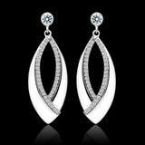 TS054 - Rhodium 925 Sterling Silver Earrings with AAA Grade CZ in Clear - Alamode - Flyclothing LLC