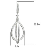 TS055 - Rhodium 925 Sterling Silver Earrings with AAA Grade CZ  in Clear