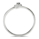TS056 - Rhodium 925 Sterling Silver Ring with AAA Grade CZ  in Clear - Alamode