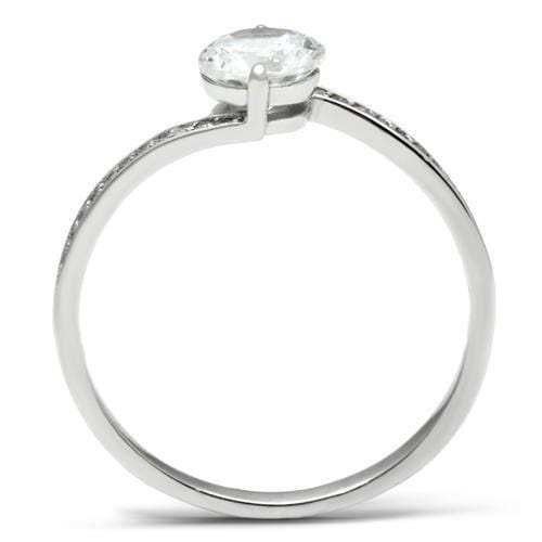 TS057 - Rhodium 925 Sterling Silver Ring with AAA Grade CZ in Clear - Alamode - Flyclothing LLC