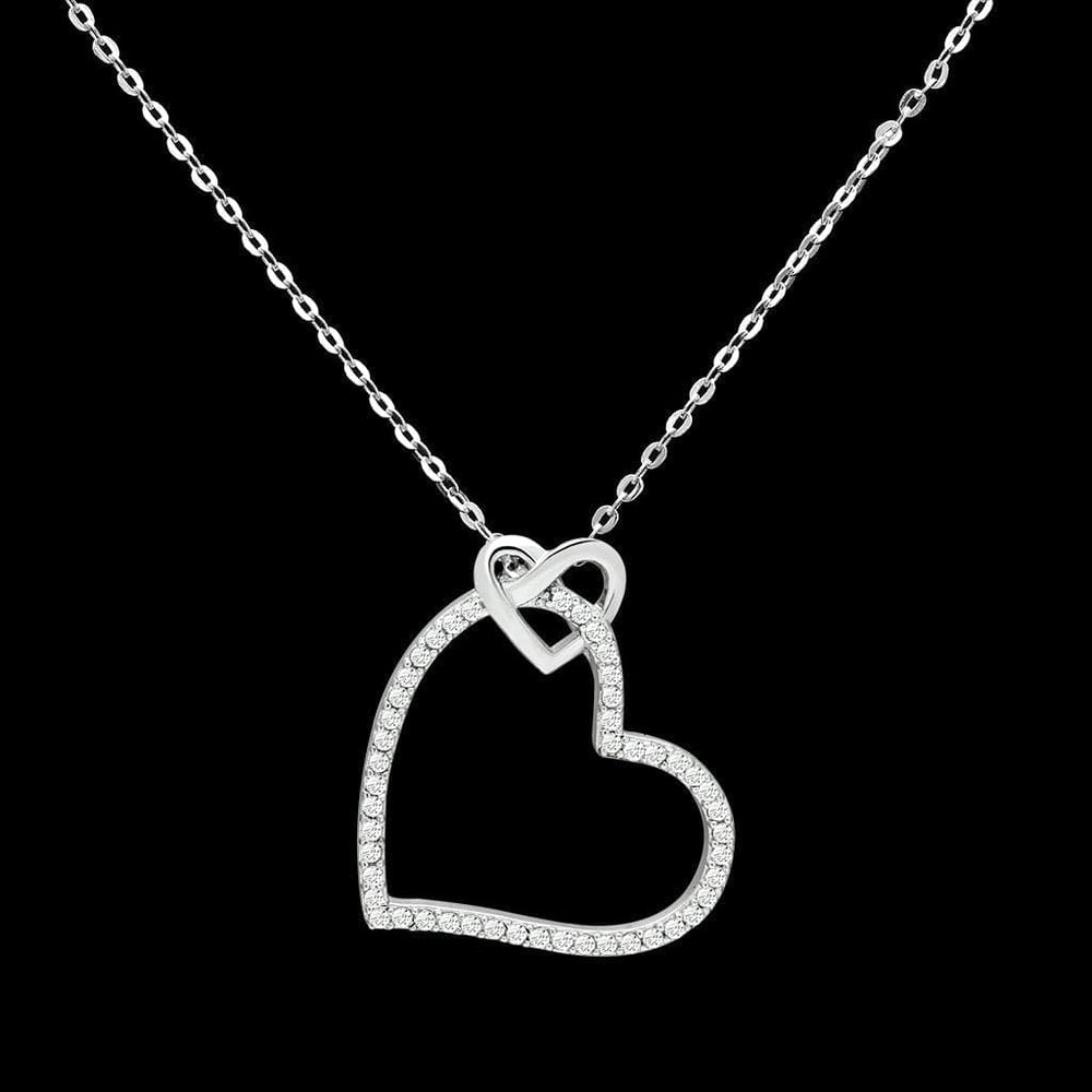 TS060 - Rhodium 925 Sterling Silver Necklace with AAA Grade CZ  in Clear - Alamode