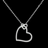 TS060 - Rhodium 925 Sterling Silver Necklace with AAA Grade CZ  in Clear - Alamode
