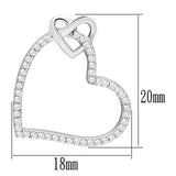 TS060 - Rhodium 925 Sterling Silver Necklace with AAA Grade CZ  in Clear - Alamode