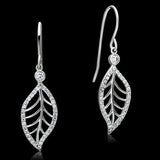 TS068 - Rhodium 925 Sterling Silver Earrings with AAA Grade CZ  in Clear - Alamode