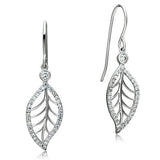 TS068 - Rhodium 925 Sterling Silver Earrings with AAA Grade CZ in Clear - Alamode - Flyclothing LLC