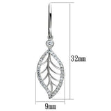 TS068 - Rhodium 925 Sterling Silver Earrings with AAA Grade CZ in Clear - Alamode - Flyclothing LLC