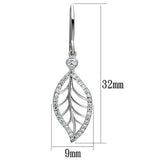 TS068 - Rhodium 925 Sterling Silver Earrings with AAA Grade CZ  in Clear - Alamode