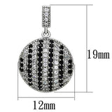 TS069 - Rhodium 925 Sterling Silver Earrings with AAA Grade CZ in Jet - Alamode - Flyclothing LLC