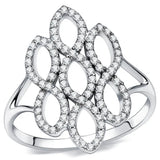 TS071 - Rhodium 925 Sterling Silver Ring with AAA Grade CZ in Clear - Alamode - Flyclothing LLC