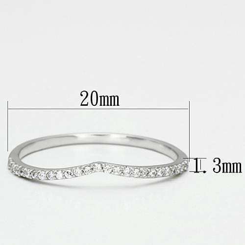 TS076 - Rhodium 925 Sterling Silver Ring with AAA Grade CZ in Clear - Alamode - Flyclothing LLC