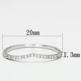 TS076 - Rhodium 925 Sterling Silver Ring with AAA Grade CZ  in Clear - Alamode