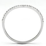 TS076 - Rhodium 925 Sterling Silver Ring with AAA Grade CZ  in Clear - Alamode