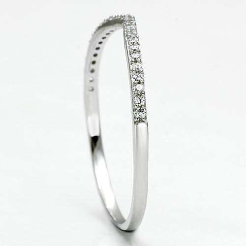 TS076 - Rhodium 925 Sterling Silver Ring with AAA Grade CZ in Clear - Alamode - Flyclothing LLC