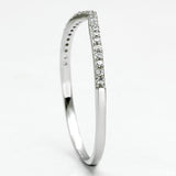 TS076 - Rhodium 925 Sterling Silver Ring with AAA Grade CZ  in Clear - Alamode