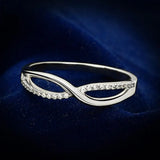 TS087 - Rhodium 925 Sterling Silver Ring with AAA Grade CZ in Clear - Alamode - Flyclothing LLC
