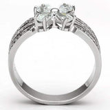 TS092 - Rhodium 925 Sterling Silver Ring with AAA Grade CZ in Clear - Alamode - Flyclothing LLC