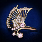TS094 - Rose Gold 925 Sterling Silver Ring with AAA Grade CZ in Rose - Alamode - Flyclothing LLC