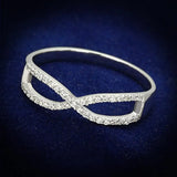 TS107 - Rhodium 925 Sterling Silver Ring with AAA Grade CZ in Clear - Alamode - Flyclothing LLC