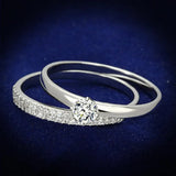 TS110 - Rhodium 925 Sterling Silver Ring with AAA Grade CZ in Clear - Alamode - Flyclothing LLC