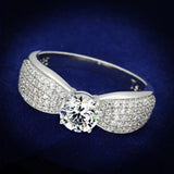 TS119 - Rhodium 925 Sterling Silver Ring with AAA Grade CZ in Clear - Alamode - Flyclothing LLC
