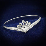 TS120 - Rhodium 925 Sterling Silver Ring with AAA Grade CZ  in Clear - Alamode