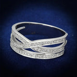 TS131 - Rhodium 925 Sterling Silver Ring with AAA Grade CZ in Clear - Alamode - Flyclothing LLC