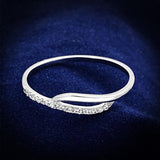TS145 - Rhodium 925 Sterling Silver Ring with AAA Grade CZ  in Clear - Alamode
