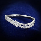 TS146 - Rhodium 925 Sterling Silver Ring with AAA Grade CZ in Clear - Alamode - Flyclothing LLC