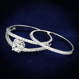 TS172 - Rhodium 925 Sterling Silver Ring with AAA Grade CZ in Clear - Alamode - Flyclothing LLC