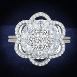 TS180 - Rhodium 925 Sterling Silver Ring with AAA Grade CZ in Clear - Alamode - Flyclothing LLC